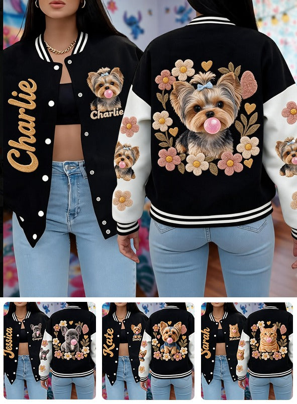 Personalized Yorkshire Terrier Varsity Jacket Pet Lover Streetwear