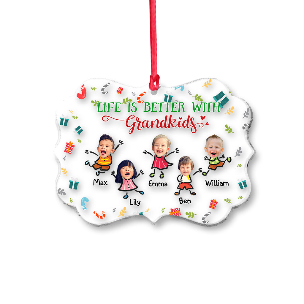 La vie est plus belle avec des petits-enfants - Ornement personnalisé pour grand-mère