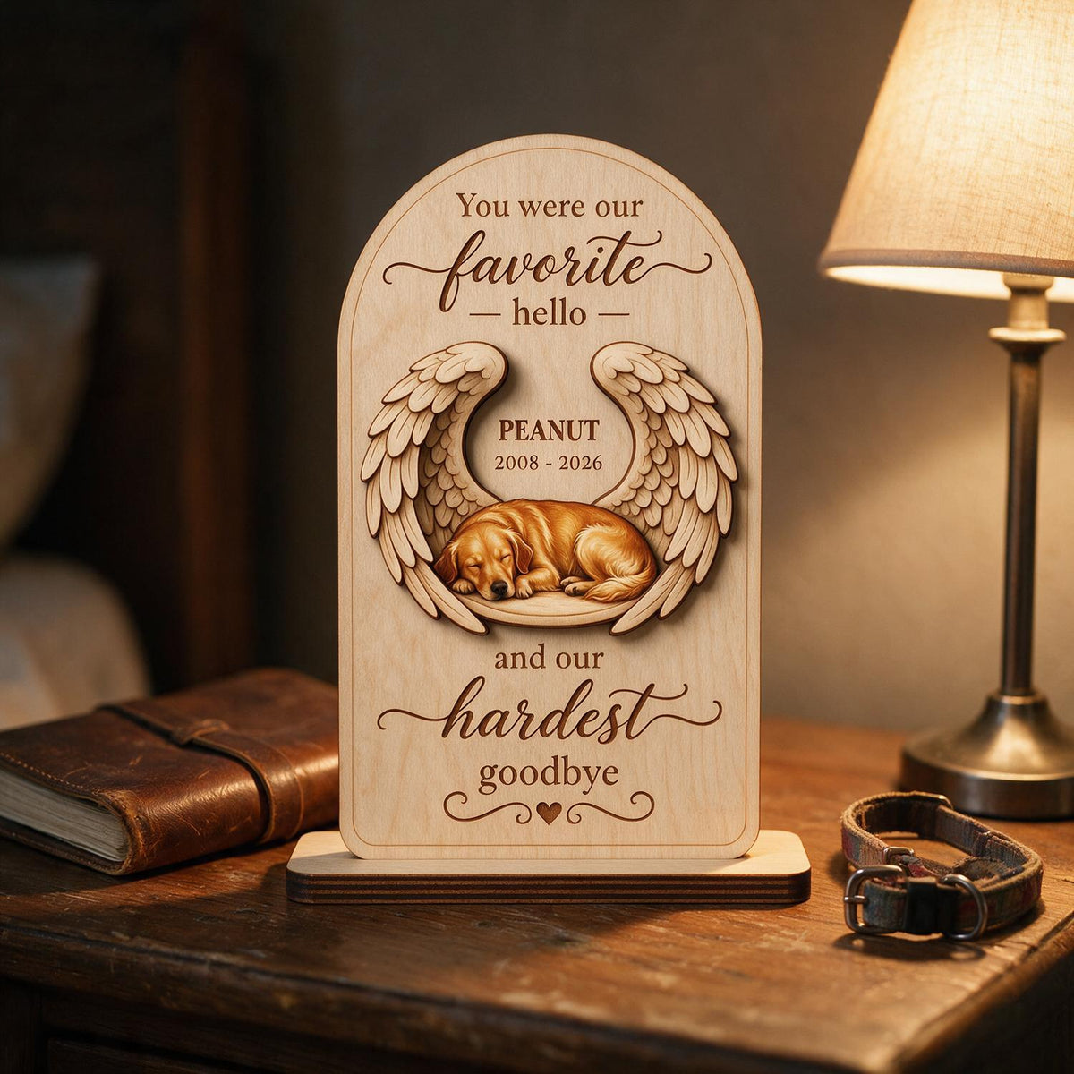 Plaque Mémorial Personnalisée Photo Chien Chat - Cadeau de Sympathie