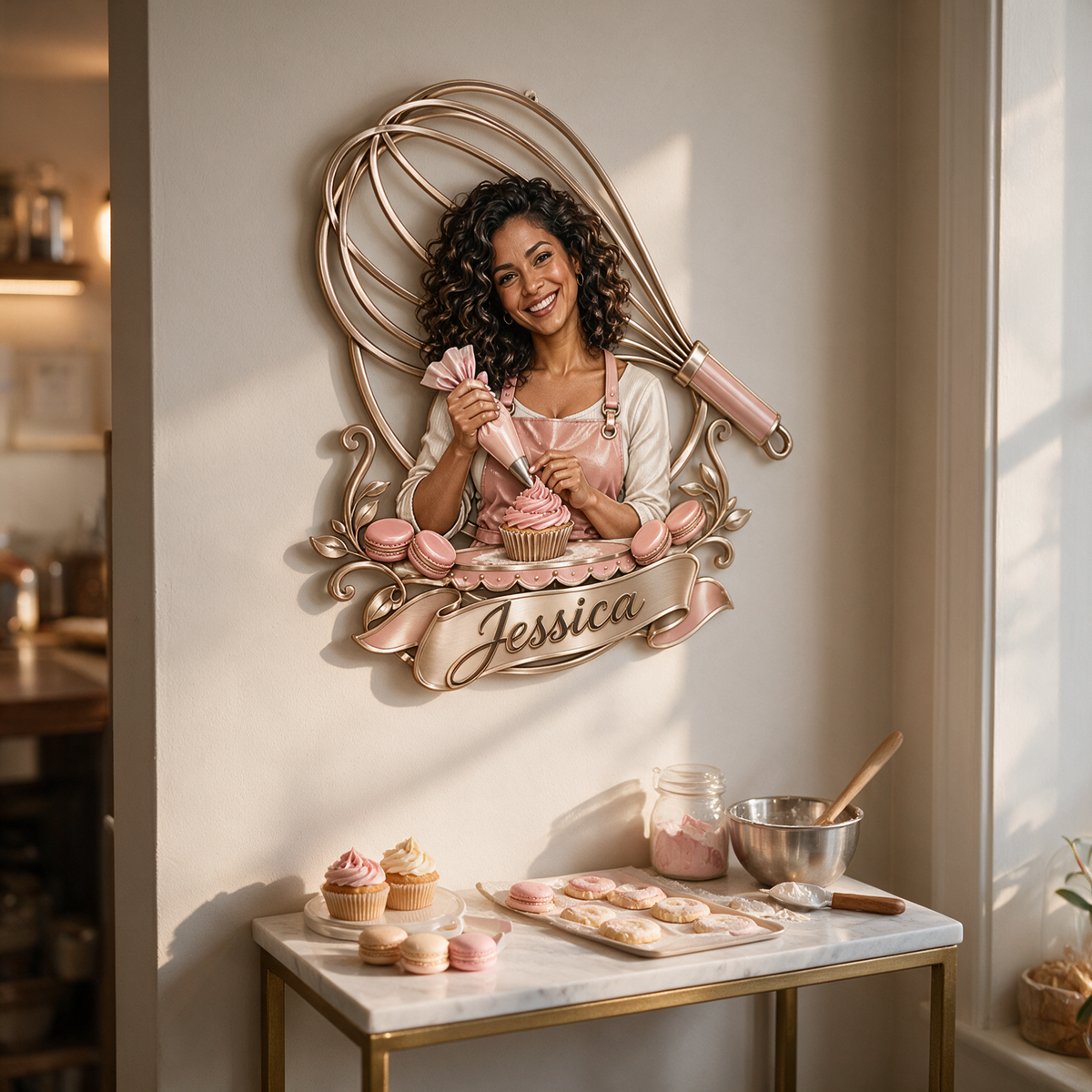 Personalized Custom Photo Baking 3D Cut Metal Sign - Gift for Women