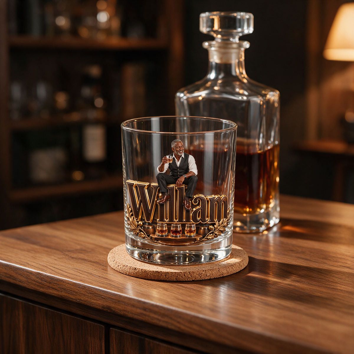 Personalized Custom Photo Whiskey Tasting Glass - Gift for Older Men