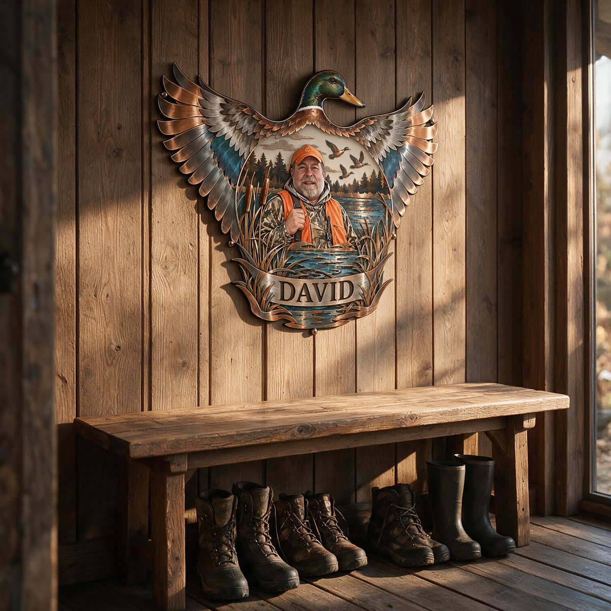 Personalized Custom Photo Duck Hunting 3D Cut Metal Sign - Gift for Older Men