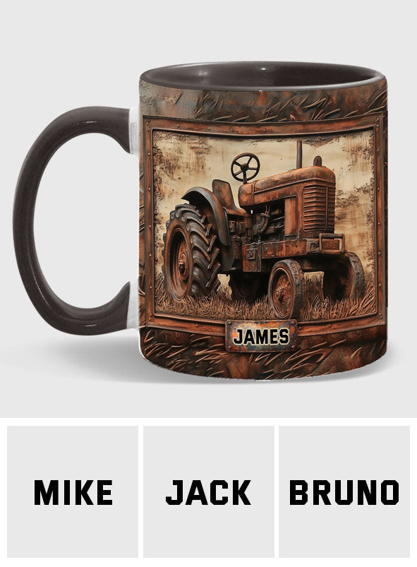 Rustic Tractor - Personalized Tractor Accent Mug