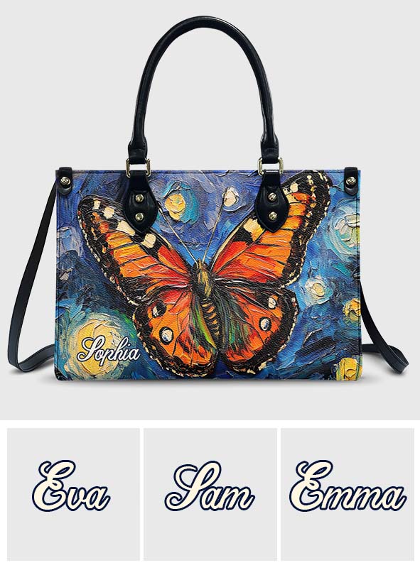 Sac à main en cuir papillon personnalisé Dreamy Butterfly