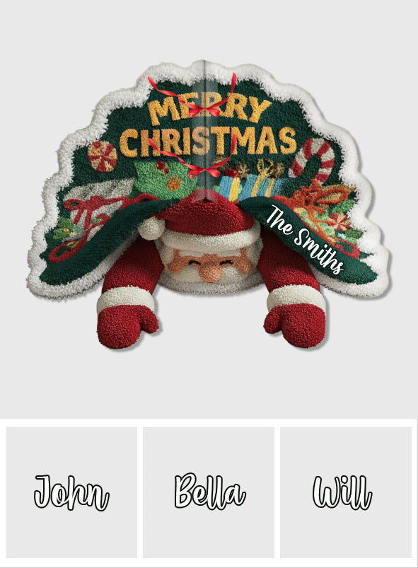Jupe de sapin personnalisée en forme de famille - Père Noël