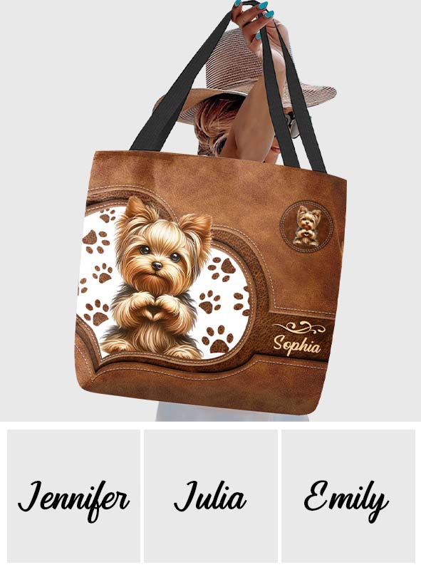 Cute Yorkshire Terrier - Personalized Dog Tote Bag