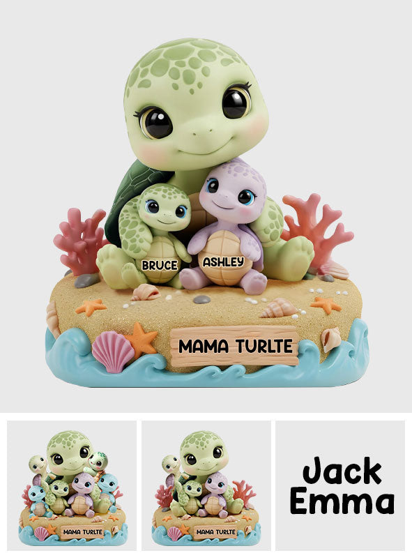 Mama Turtle - Personalized Mother Custom Shaped Acrylic Plaque