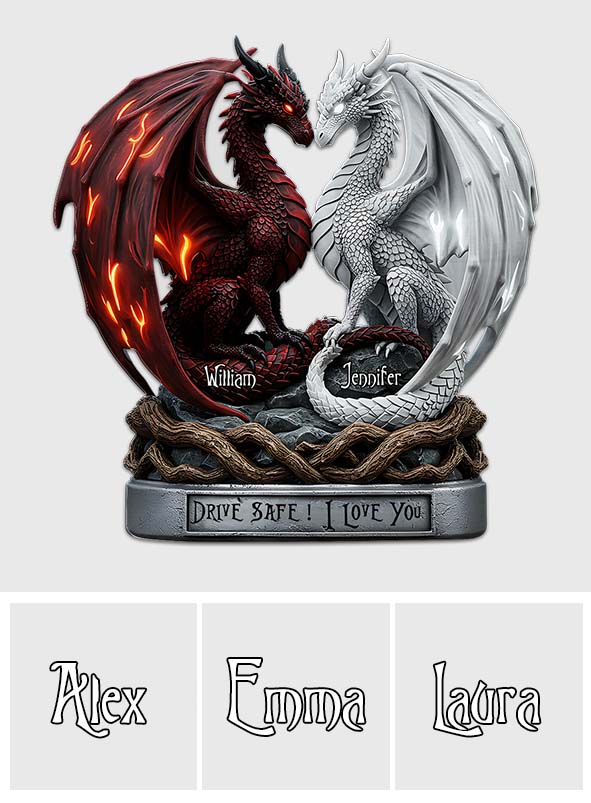 Conduis prudemment, je t'aime - Clip de pare-soleil personnalisé pour couple