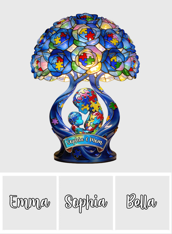 Veilleuse LED acrylique personnalisée « Maman Forte » : le cadeau idéal pour maman ! Sensibilisation à l’autisme.