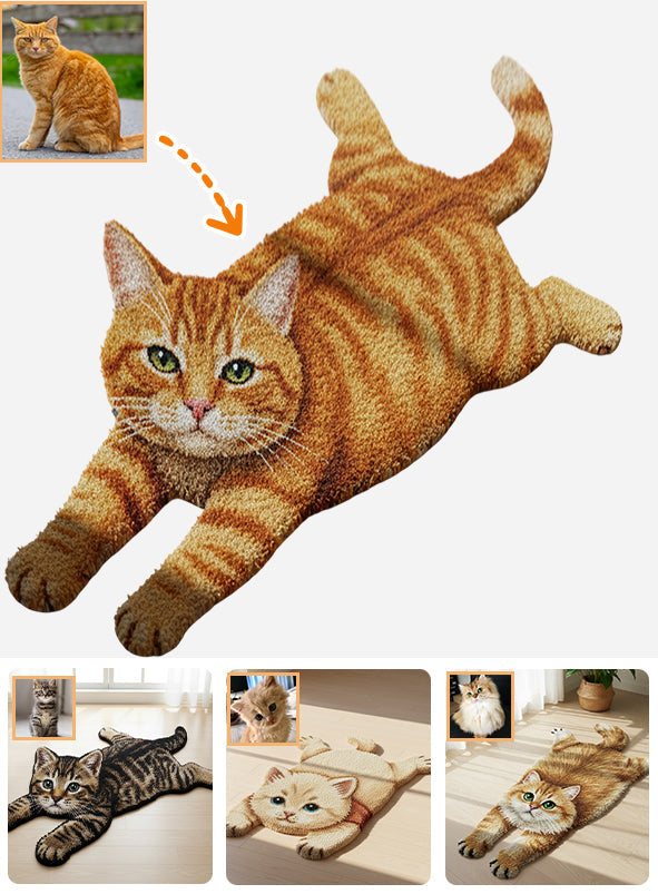 Cute Cat - Personalized Cat Non-Slip Tufted Rug