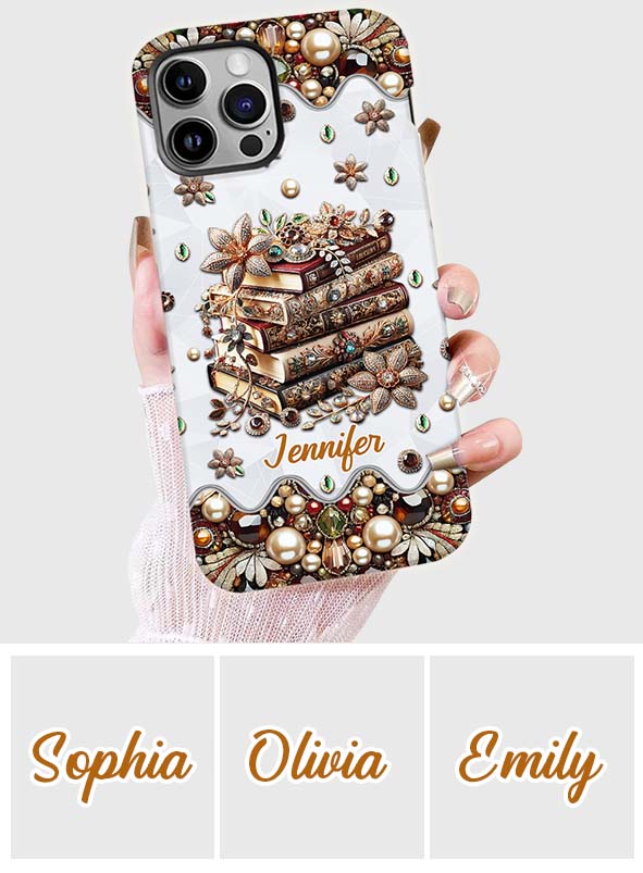 Une fille qui aime les livres - Coque de téléphone personnalisée avec impression intégrale d'un livre