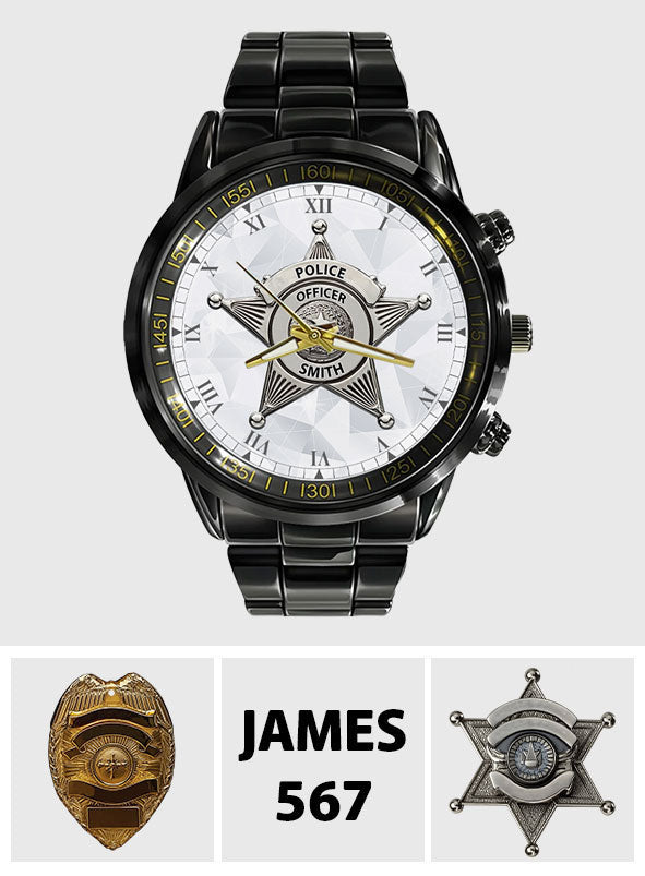Servir et protéger - Montre de poche personnalisée pour policiers