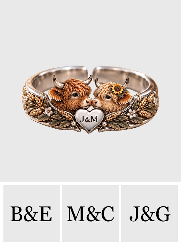 We Got This - Personalized Highland Cow Adjustable Shaped Ring