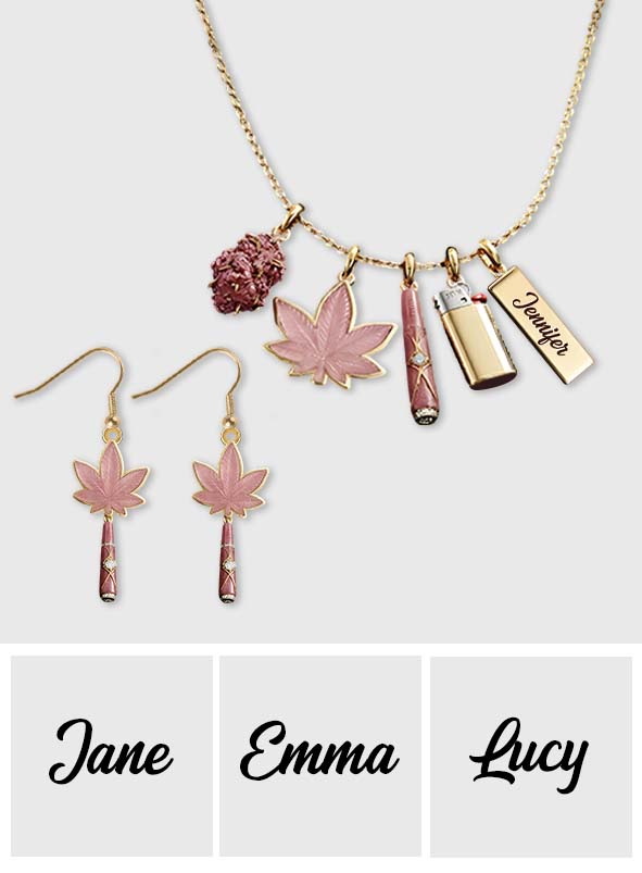 Boucles d'oreilles et pendentifs en weed personnalisés - Feeling Dope