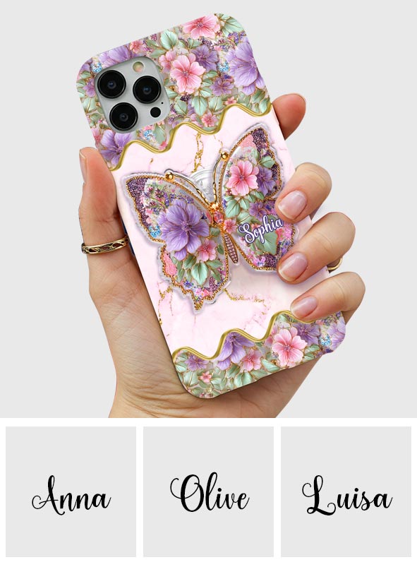 Coque de téléphone et support pour téléphone personnalisés avec imprimé papillon Love Butterfly -