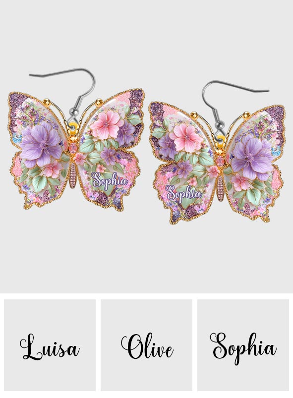 Love Butterfly - Personalized Butterfly Earrings