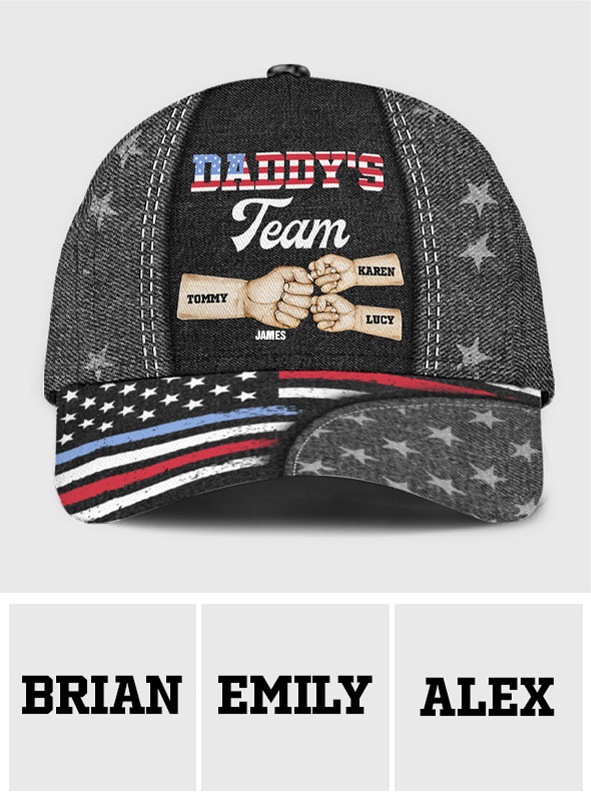 Casquette classique personnalisée « Fier papa » – Bravo à l’équipe ! – Coup de poing amical – Papa