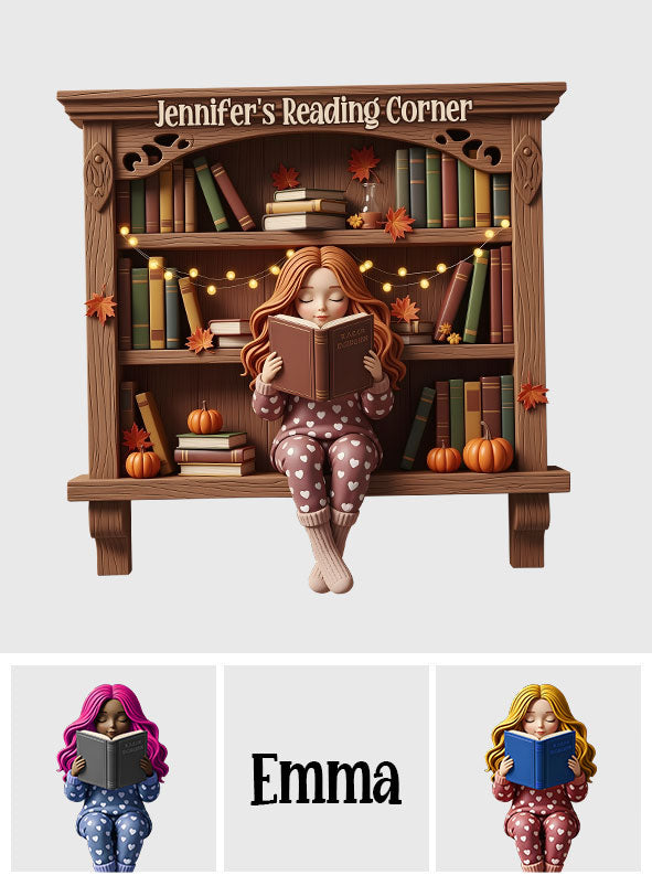 Coin lecture - Panneau en bois personnalisé en forme de livre