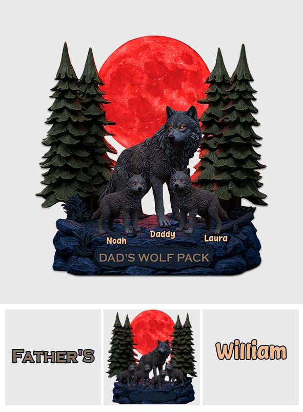 My Woft Pack Gift For Dad, Grandpa - Personalized Father Custom Shaped Acrylic Plaque