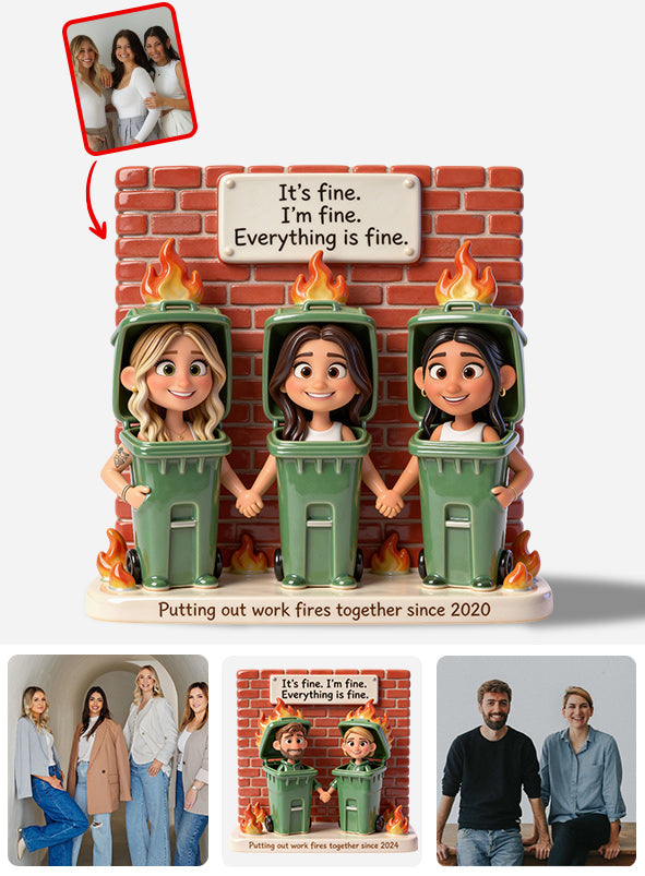 Éteindre les incendies au travail - Plaque acrylique personnalisée pour collègues