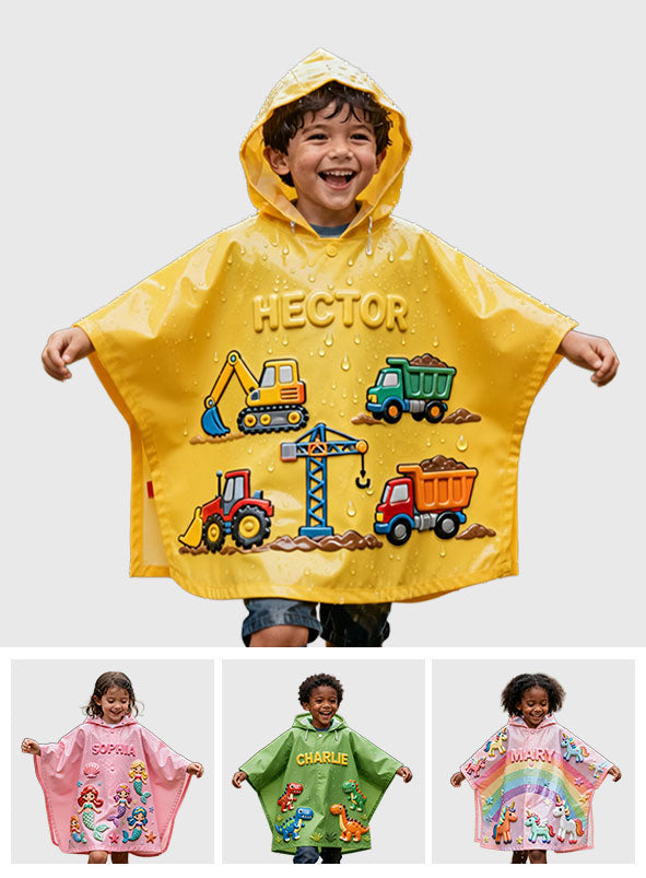 Cadeau unique pour enfant - Poncho imperméable personnalisé pour enfant
