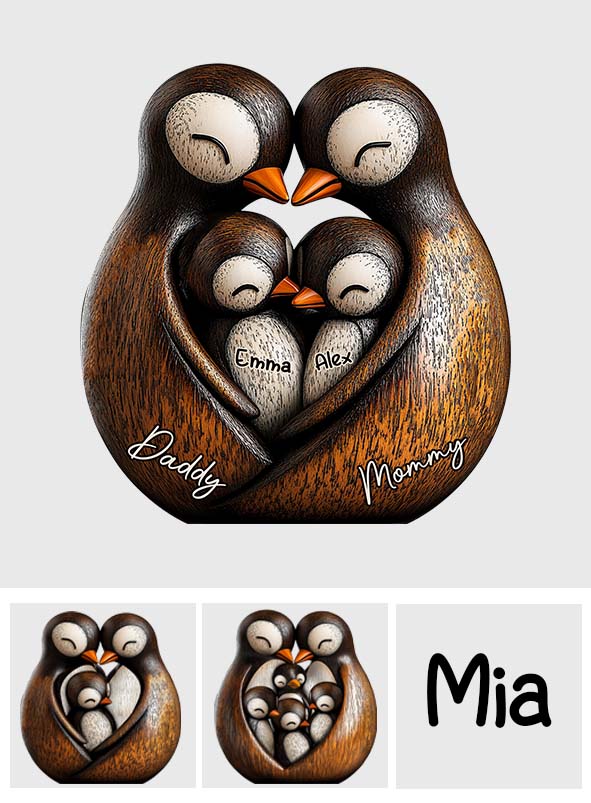 Penguine Dad - Personalized Father Custom Shaped Acrylic Plaque