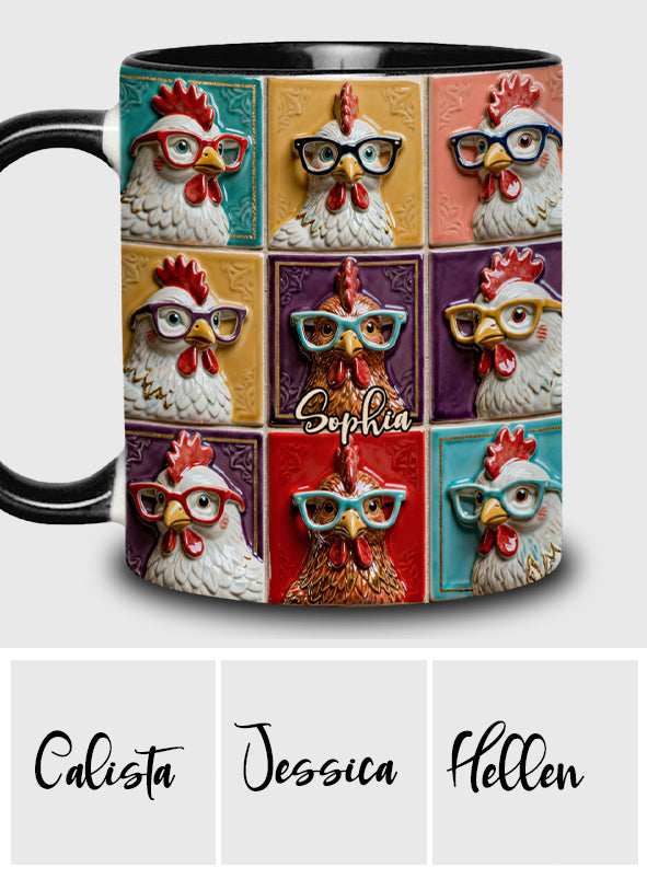 Mug personnalisé « Love Chicken » avec motif poulet