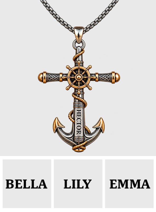 Anchor - Personalized Boating Shaped Metal Pendant Necklace