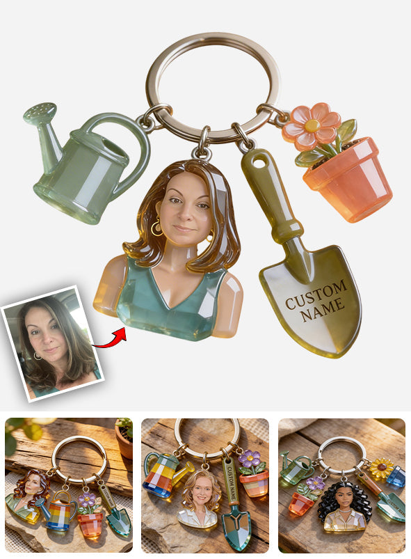 Love Gardening - Personalized Gardening Keychain With Charms