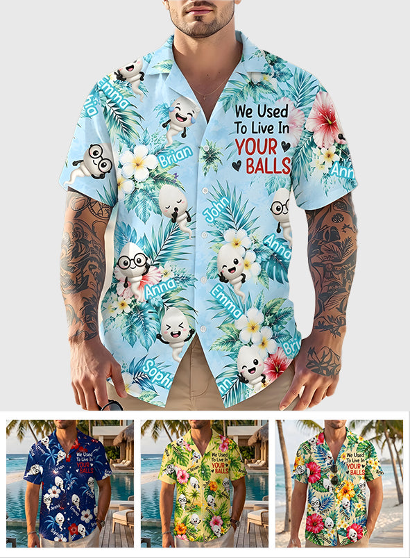 Nous avions l'habitude de vivre dans vos balles - Chemise hawaïenne personnalisée pour père