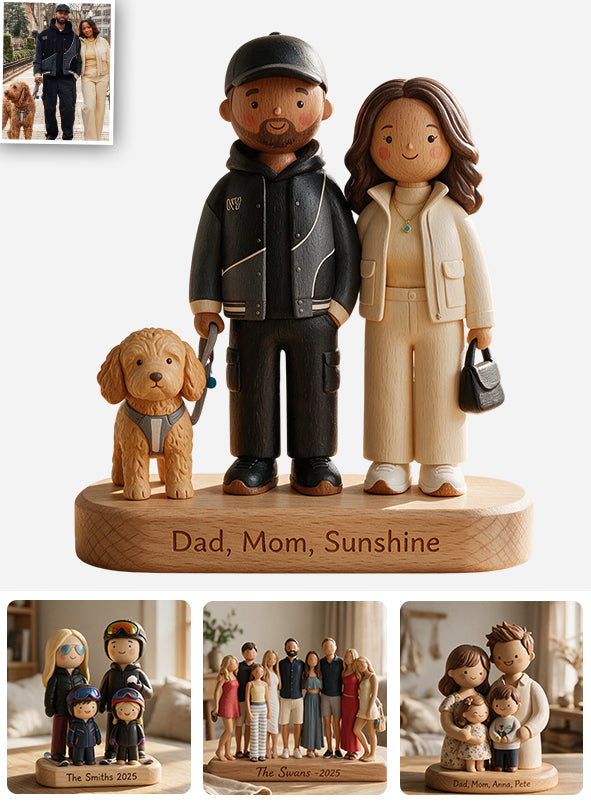 Happy Family - Personalized Family Custom Shaped Wood Plaque