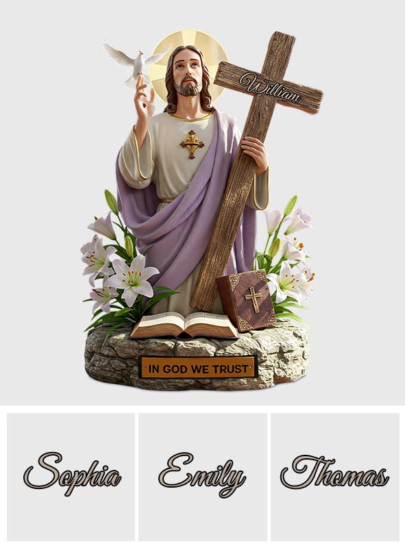 En Dieu nous avons confiance - Plaque acrylique chrétienne personnalisée de forme sur mesure