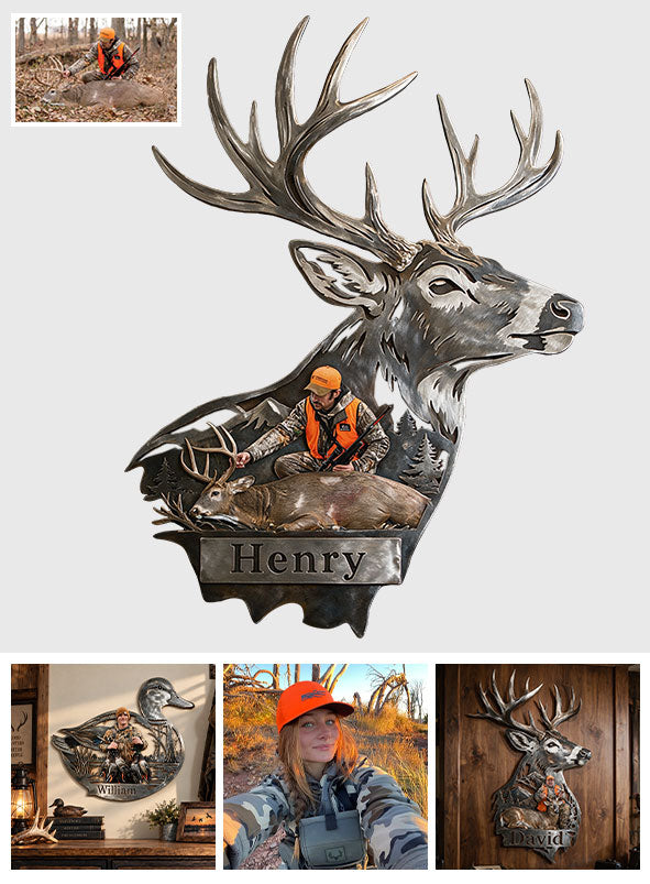 Love Hunting - Personalized Hunting 3D Printed Cut Metal Sign