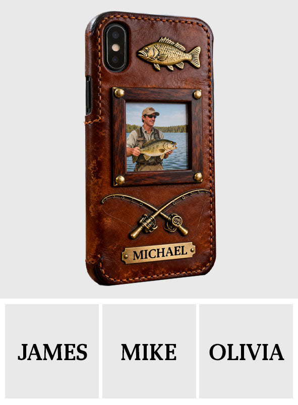 Best Catch - Personalized Fishing Leather Phone Case