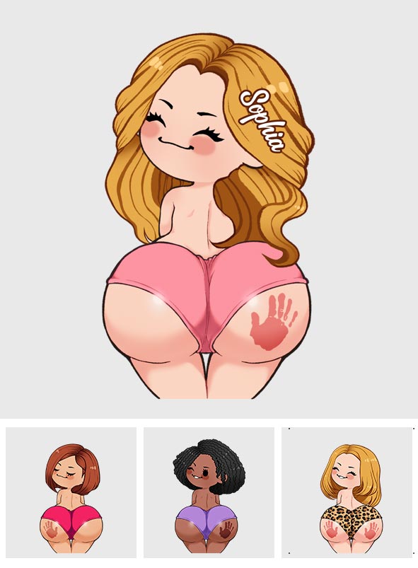 Coussin personnalisé en forme de couple avec illustrations chibi amusantes