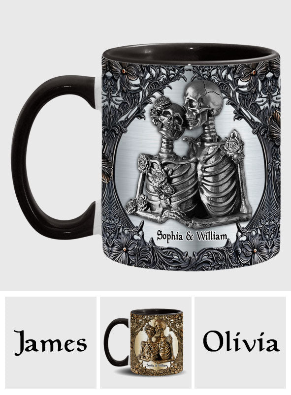Till Death Do Us Part - Personalized Skull Accent Mug