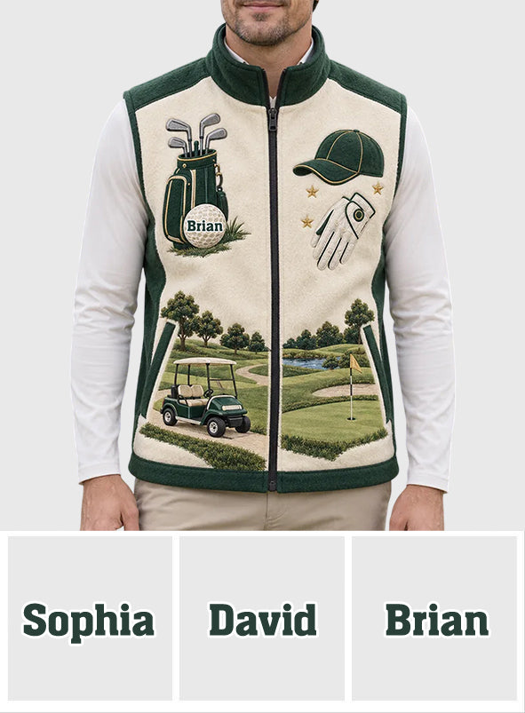 Golf Club - Personalized Golf Flannel Fleece Vest