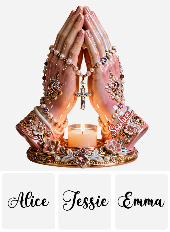 Temps de prière - Porte-bougie chrétien personnalisé