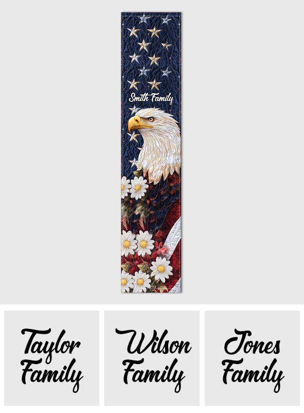 Patriotic Eagle - Personalized Bald Eagle Table Runner
