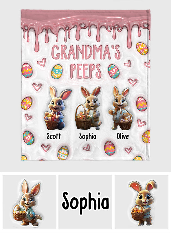 Grandma's Peeps - Personalized Grandma Blanket