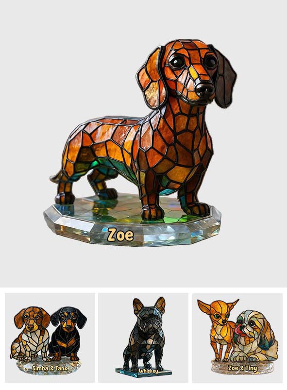 Stained Glass Dog - Personalized Dog Custom Shaped Acrylic Plaque