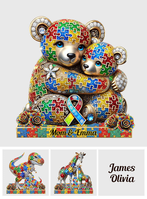 Strong Mama - Personalized Autism Awareness Custom Shaped Acrylic Plaque