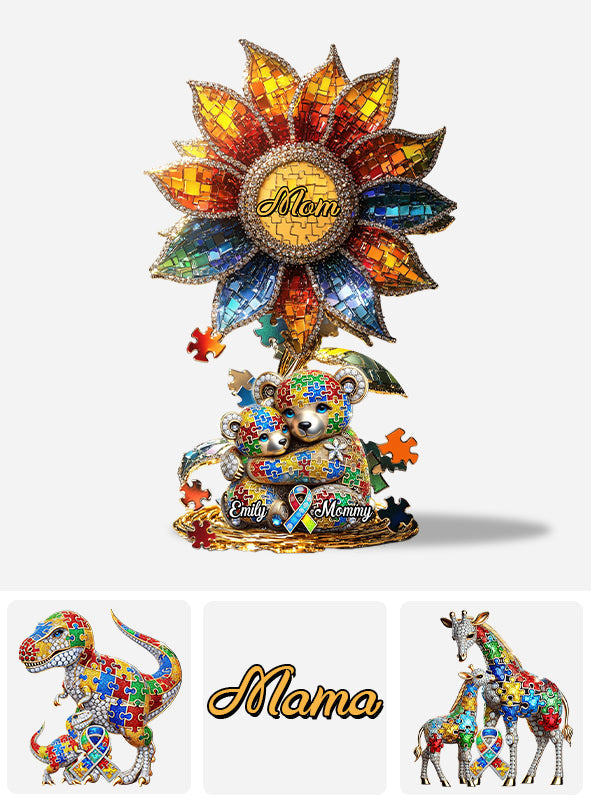 Strong Mama - Plaque acrylique personnalisée de sensibilisation à l'autisme