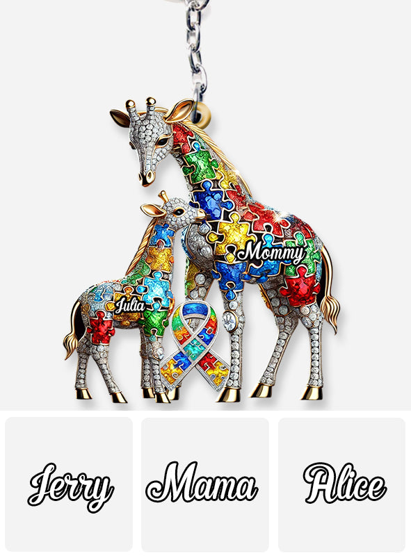 Strong Mama - Porte-clés personnalisé pour la sensibilisation à l'autisme