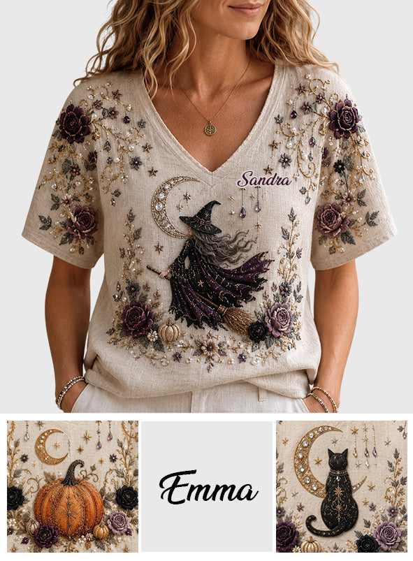 Magic Witch - Personalized Witch Fully Printed V-Neck T-Shirt