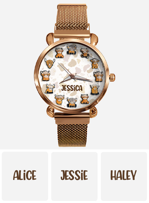 Just A Girl Who Loves Highland Cow - Personalized Highland Cow Women Hand Watch