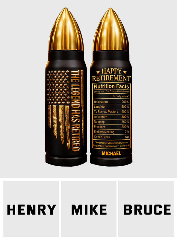 Happy Retirement - Personalized Retired Bullet Tumbler