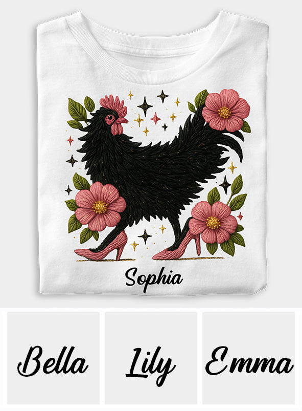 Poulet fleuri - T-shirt et sweat à capuche personnalisés avec motif poulet