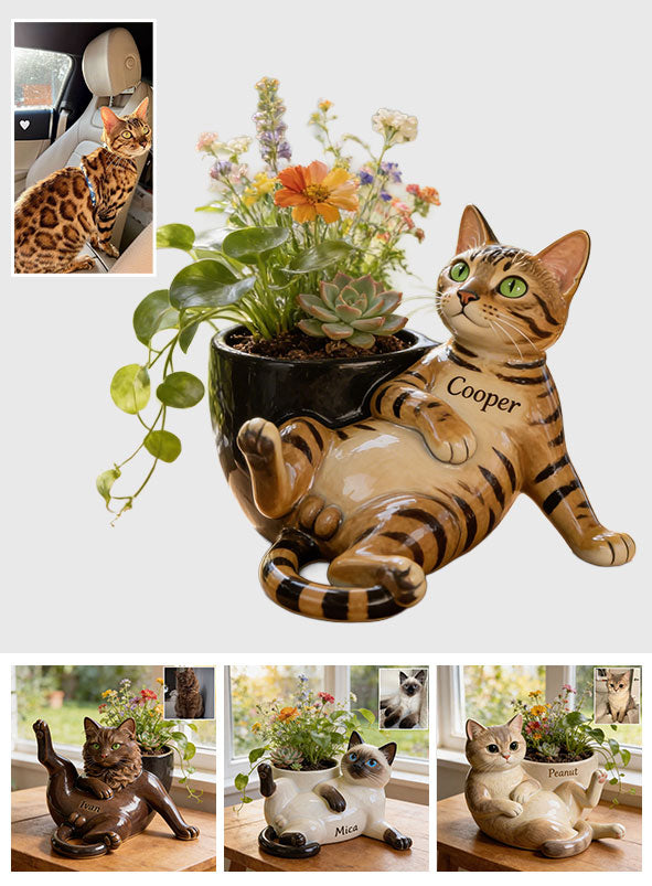 Photo Personnalisée - Pot Acrylique Chat Personnalisé