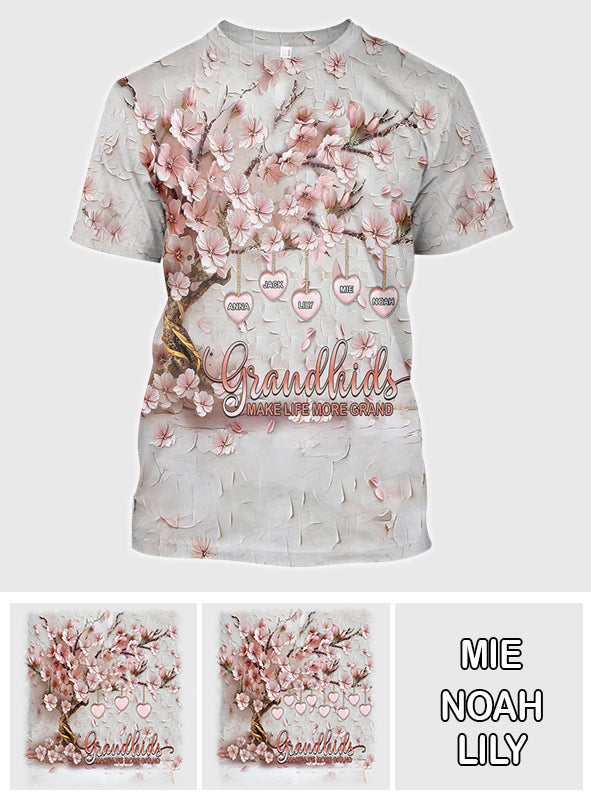 Les petits-enfants rendent la vie plus belle - T-shirt personnalisé « Grand-mère »